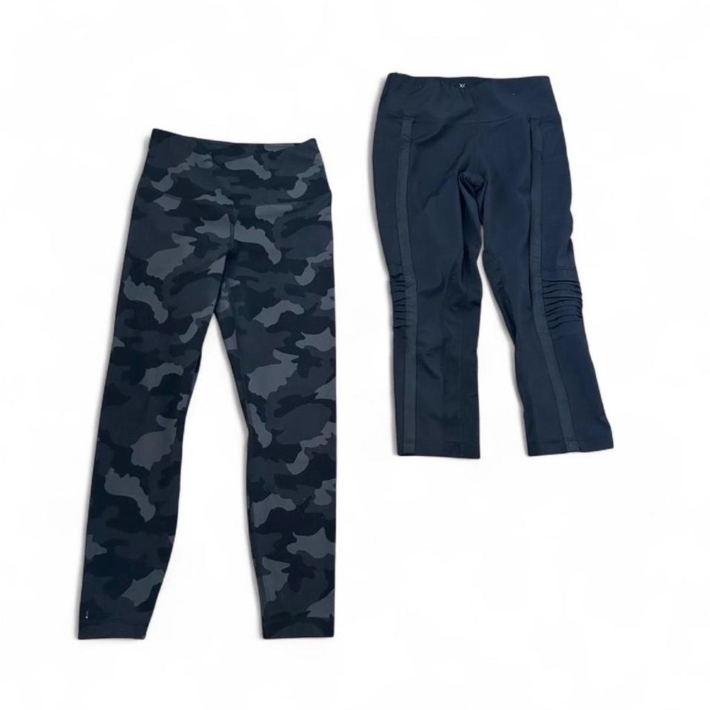Woman’s set of Camouflage and Solid Black Leggings
